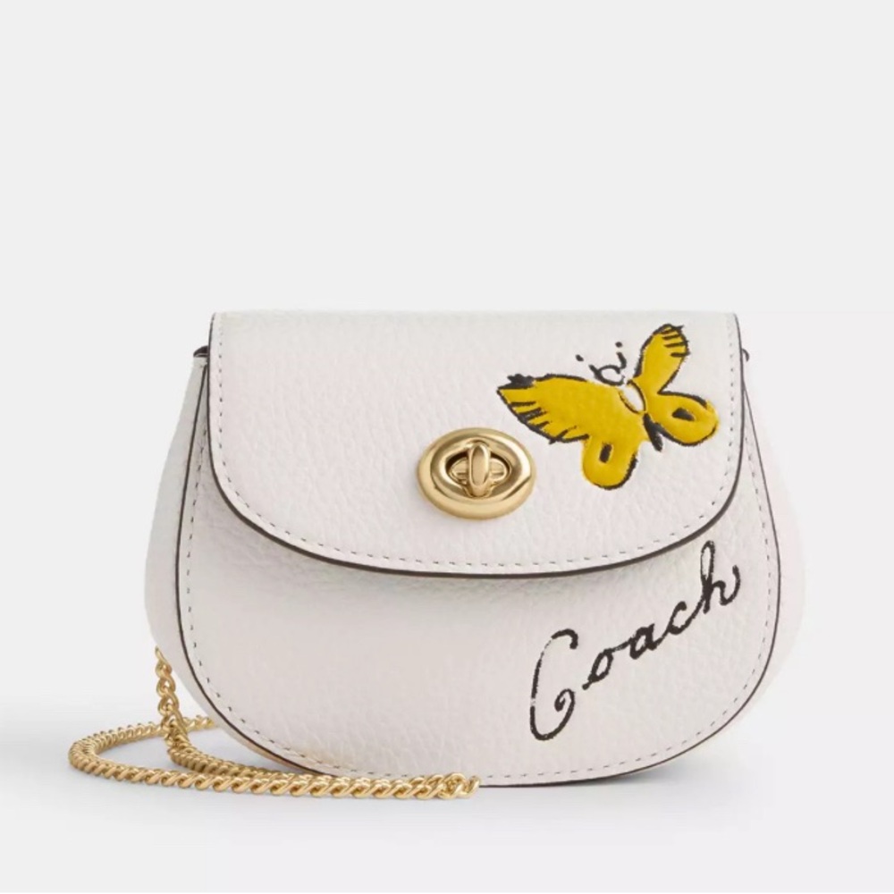 NWT COACH SKETCH BUTTERFLY CC CASE ON A CHAIN CROSSBODY - Picture 6 of 7